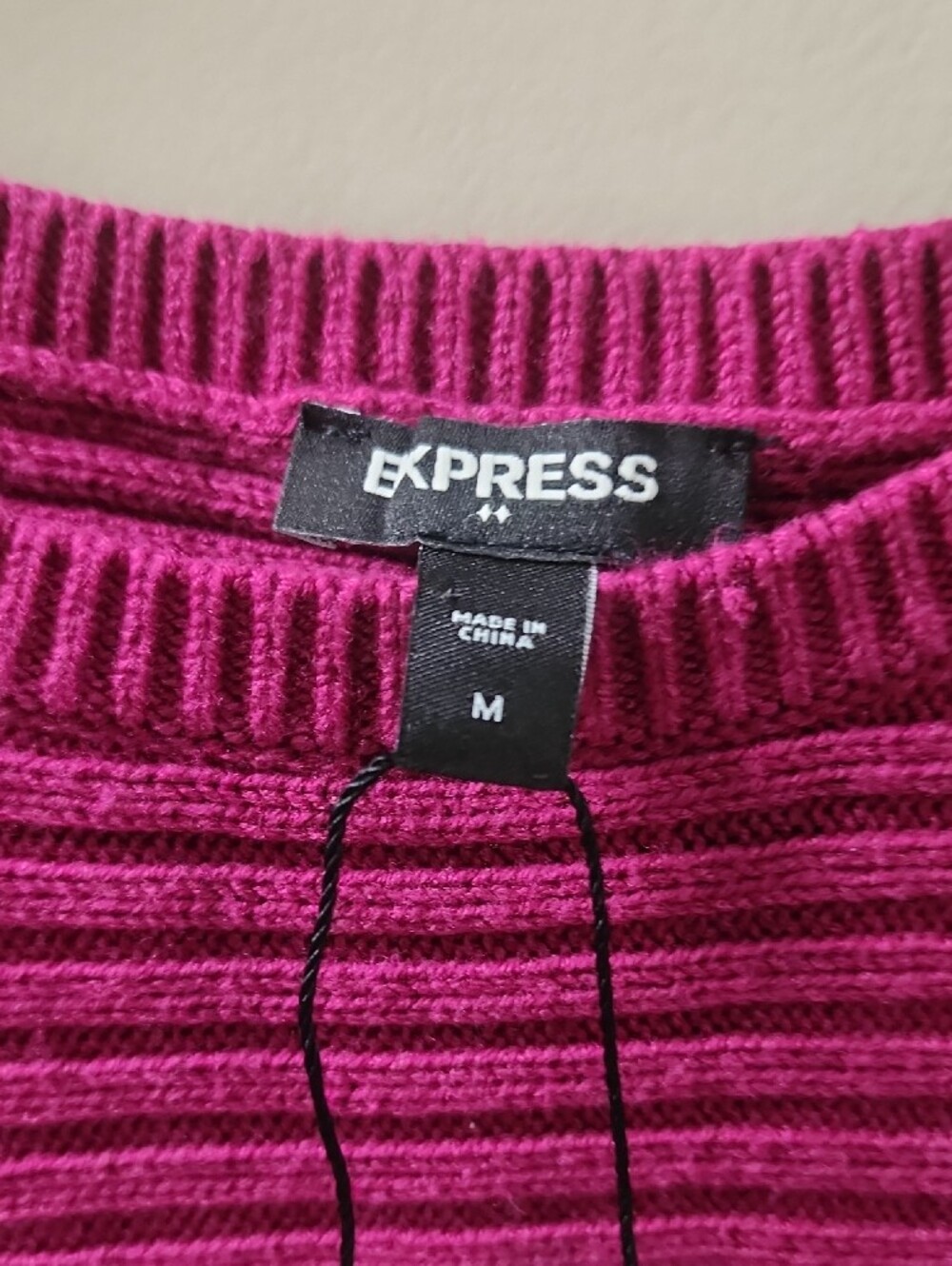 Express Women’s Dolman Colorblock Ribbed Sweater - Picture 2 of 4